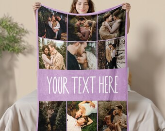 Personalized Couple Blanket, Photos Collage Blanket, Family & Friends Custom Gifts, Memorial Blanket, Photo Blankets, Birthday Gift for Her