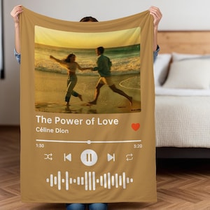 Personalized Blanket with your photo music favorite song, Couples Blanket, Music Lover Gift, Best Gift idea, Picture Blanket, Wedding Gift