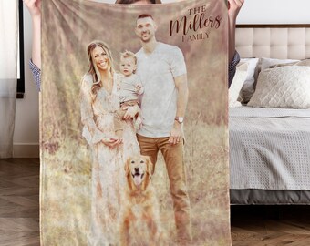 Personalized Photo Blanket, Photo Blanket Minky, Blanket Photo Collage, Custom Your Own Photo Blanket, Family Photo Gift, Christmas Gift