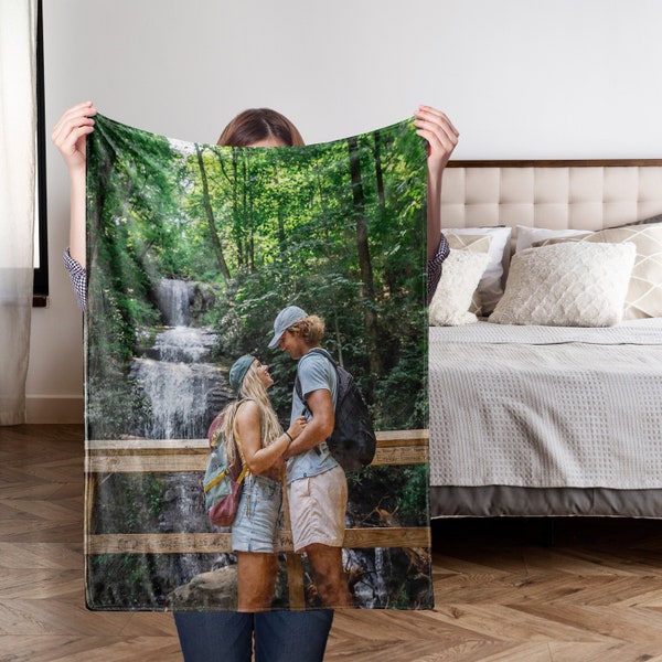 Custom Photo Blanket, Personalized Plush Photo Blanket, Family Photo Gift, Mother's Day Comfortable Picture Blanket, Personalized Gift