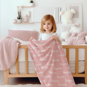 Manta de bebé personalizada, manta de bebé Minky, manta Kawaii de nombre personalizado, manta para niños súper suave, manta para recién nacido, regalo personalizado