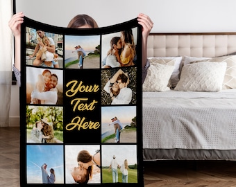 Personalized Blanket, Couple Collage Photo Blanket, Custom Blanket With Text, Super Cozy Blankets, Memory Keepsake, Personalized Gift