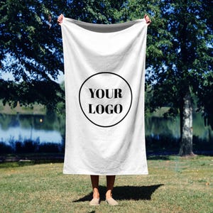 Custom Logo Beach Towel,Company Logo Pool Towel,Employee Towel Gifts,Beach Towel For Adults Kids, Pool Towel Gift for Coworker,Outside Gift