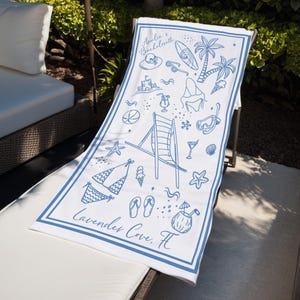 Personalized Bachelorette Beach Towel, Custom Location And Name Party Pool Towel, Summer Bachelorette Party, Last Toast on The Coast Towel