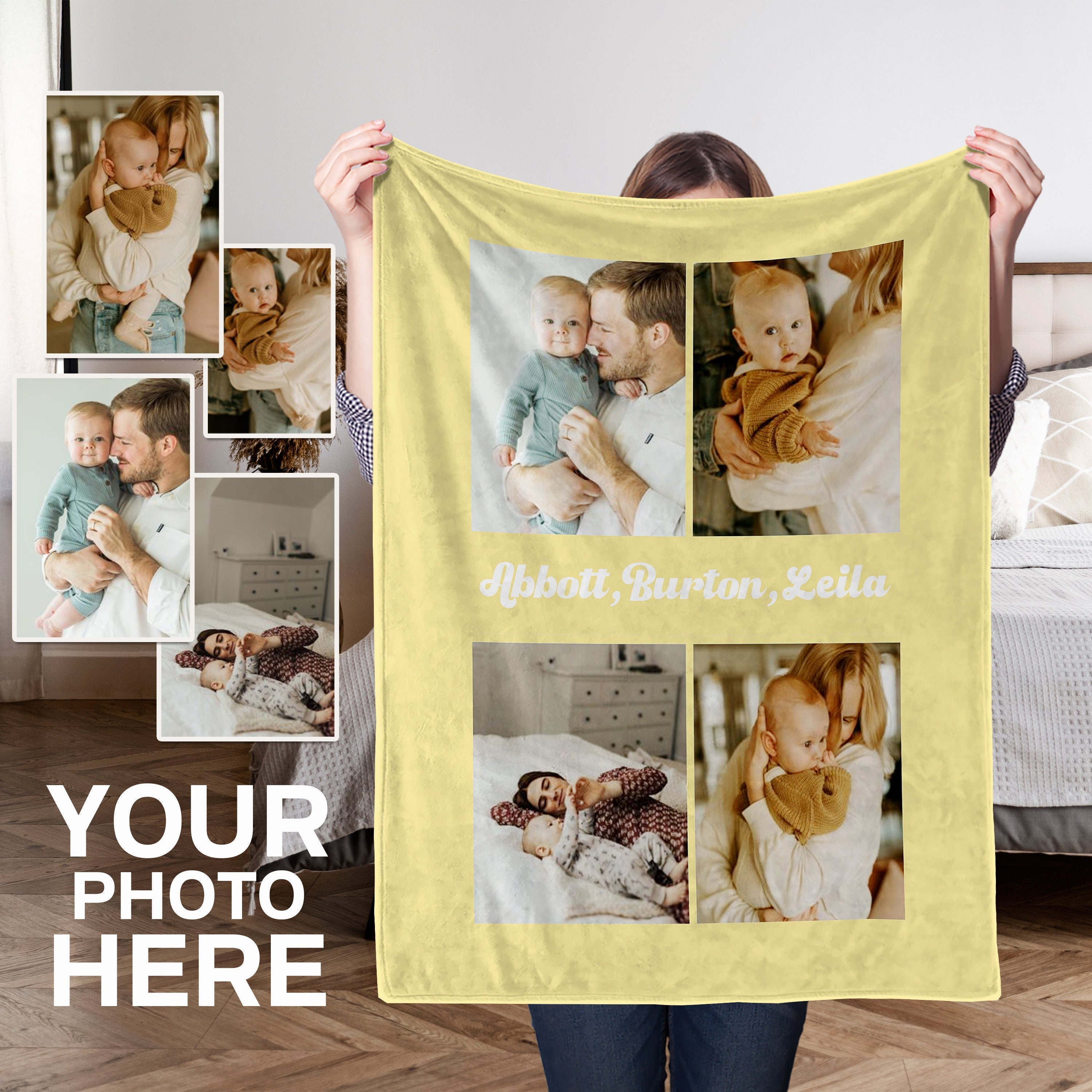 Personalized Photo Blanket Blanket With Photos Collage Special Memory Blanket Picture Blanket With Text Anniversary Gift Christmas Gift Etsy