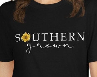 Camiseta unisex de manga corta Southern Grow, Camisa sureña para mujeres, Camisa levantada del sur, Camisa de niña sureña