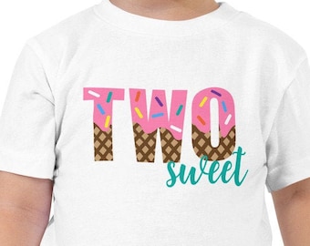 Two Sweet Toddler Girl Short Sleeve Tee, Two Sweet Birthday shirt, 2nd Birthday t-shirt