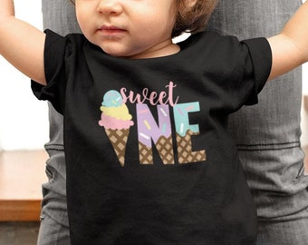 Sweet One Baby Jersey Short Sleeve Tee, 1st Birthday Shirt, 1st Birthday Party, Ice Cream Birthday, Sweet One Shirt, Birthday Girl Shirt