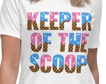 Women's Keeper of the Scoop T-Shirt, Ice Cream Gender Reveal Party, Gender Keeper shirt, Gender Reveal shirt