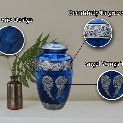 Cremation Urn For Human Ashes Adult Urn Large casket shops Keepsake Funeral Classic Urn Fire Antique Finish Velvet Bag Box cremation Urn