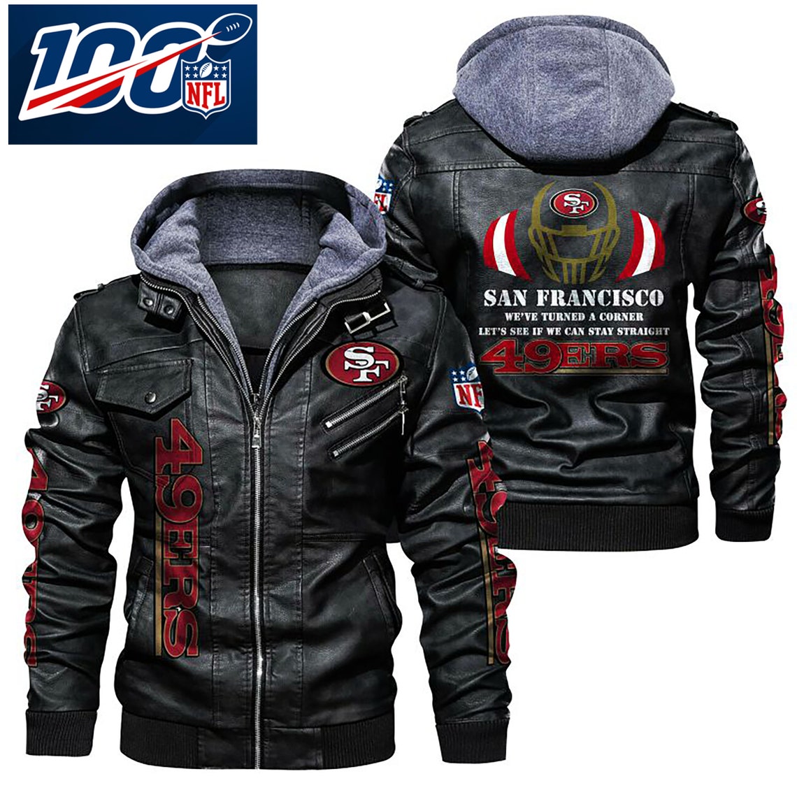 San Francisco 49ers NFL Team Leather Bomber Jacket For Men and | Etsy