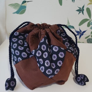 Silk Kimono Drawstring Bag: Japanese Fabric Pouch, Handmade