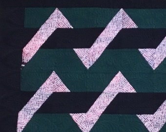 A quilt made from a Japanese kimono called SHIBORI　 Japanese quilt　 KIMONO quilt