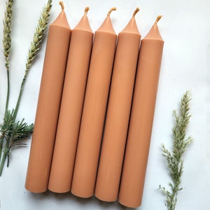 Rapeseed wax stick candles, set of 4, small, 15 cm L x 2.2 cm diameter