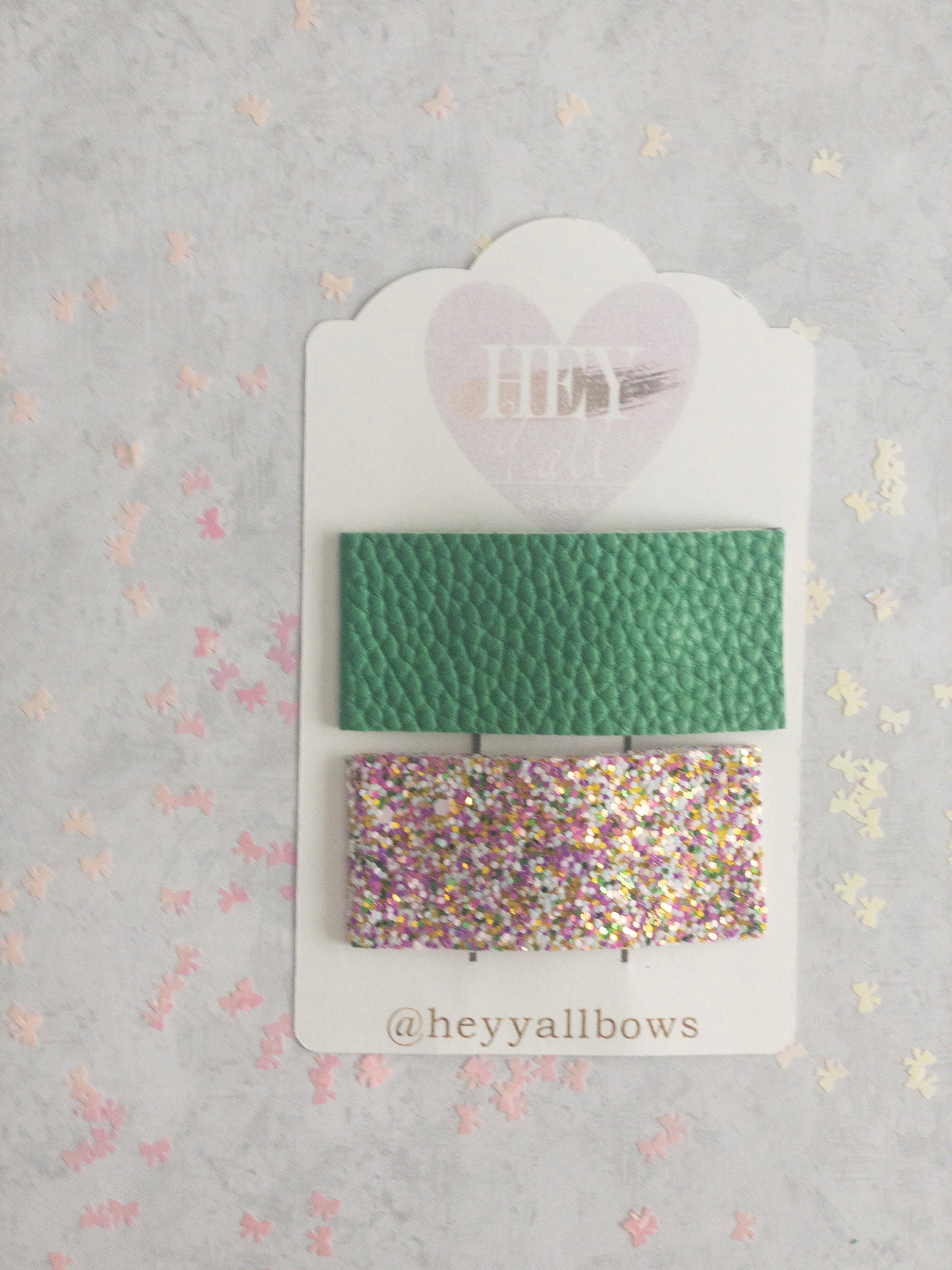 Lovely Leather and Glitter Hair Clips Customized Set. Two Etsy