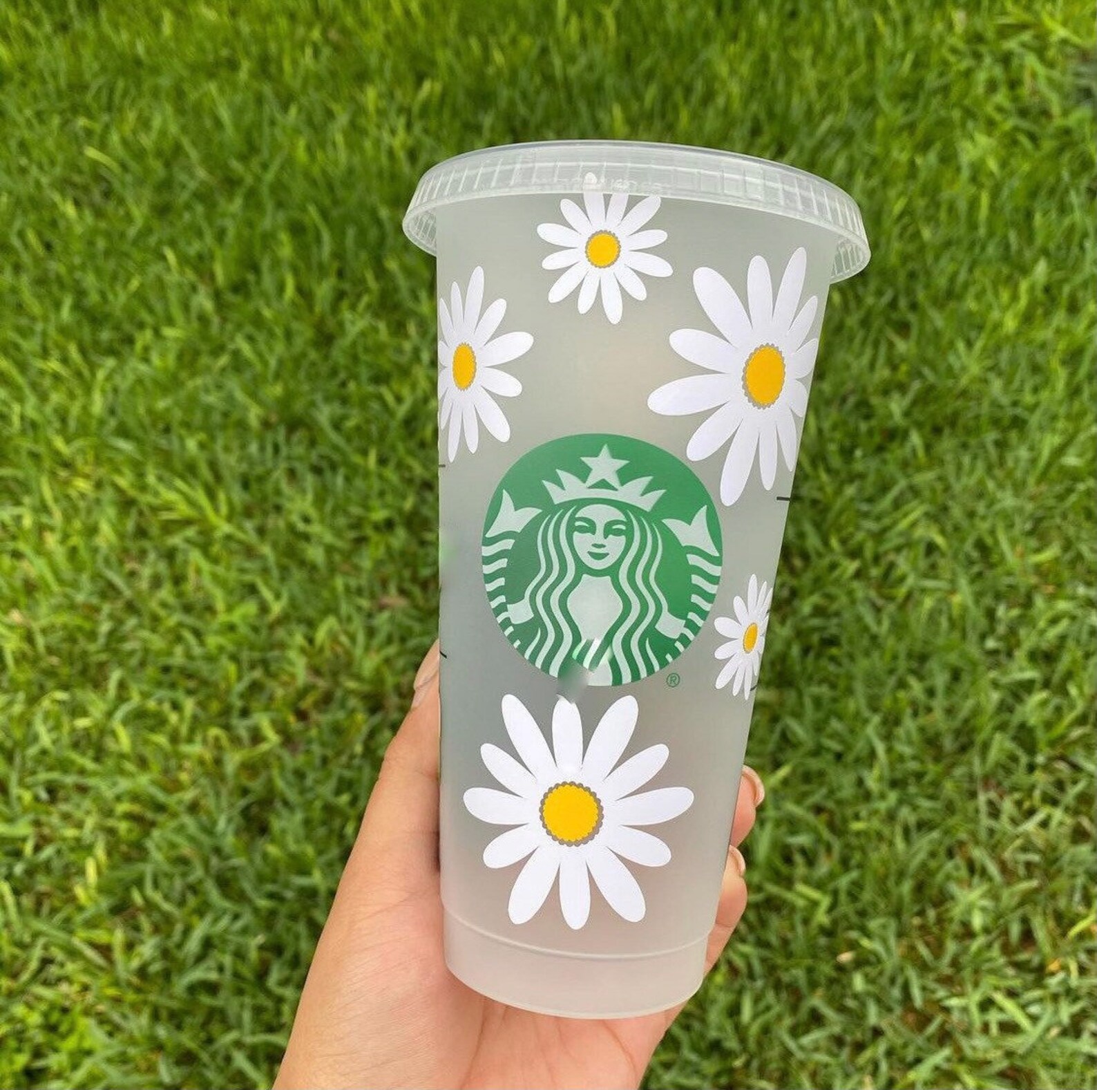 Daisy cup/ daisy Starbucks cup/ flower cup/ flower Starbucks Etsy