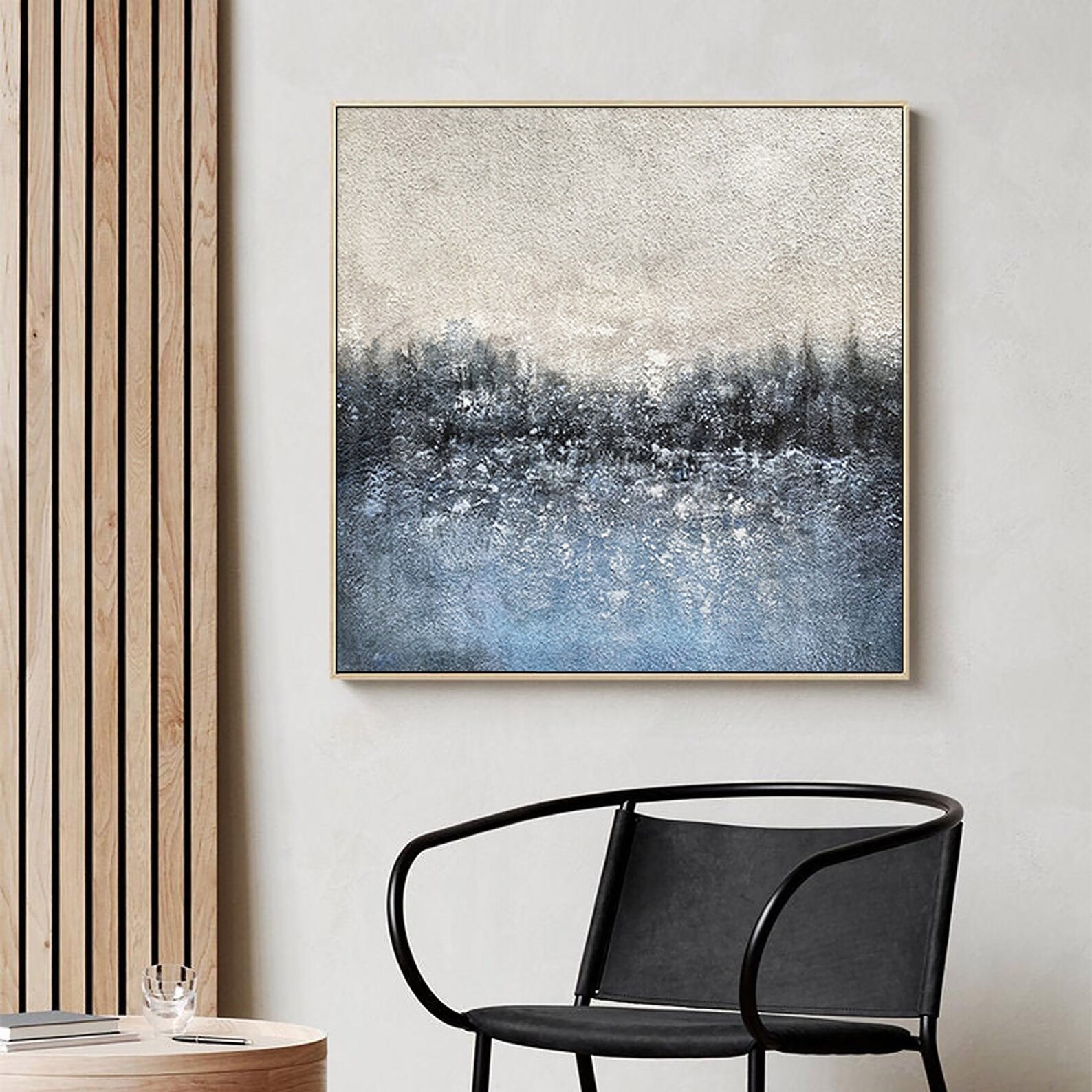 Large Blue Abstract Painting Blue Canvas Art Large Canvas Etsy