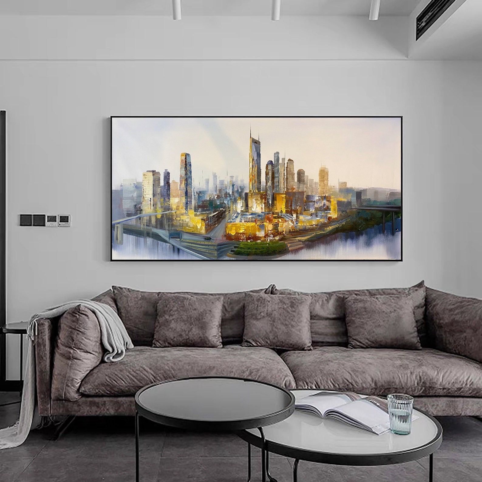 Large New York City Landscape painting Large urban art Etsy