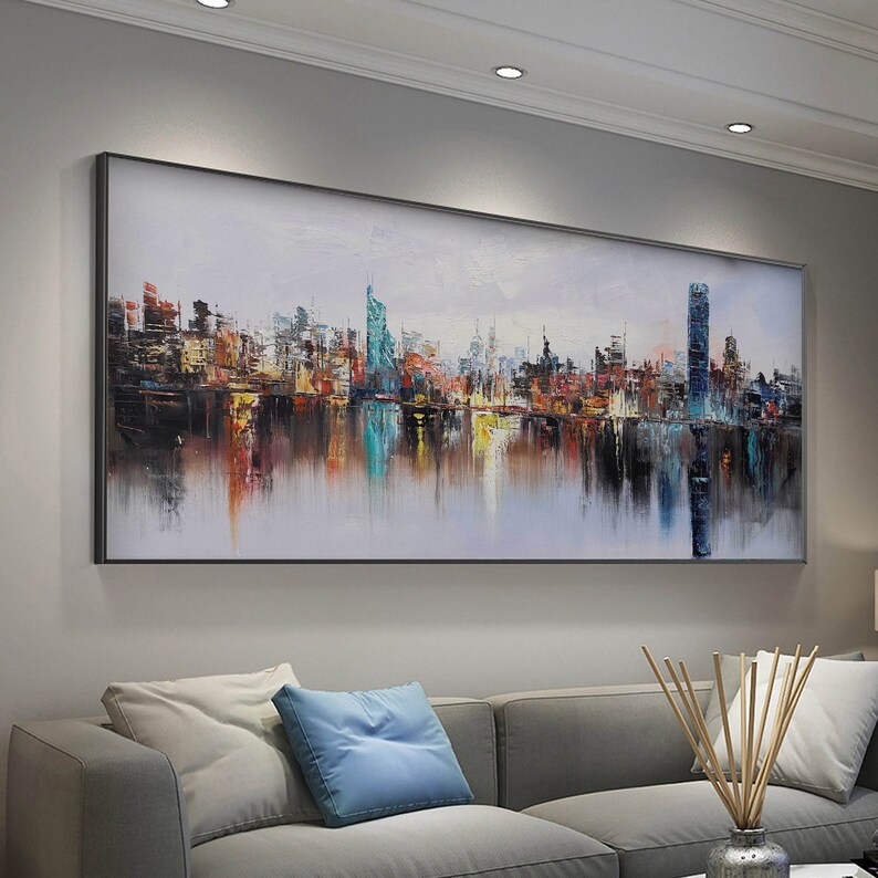 Large New York City Landscape painting Large urban art Etsy