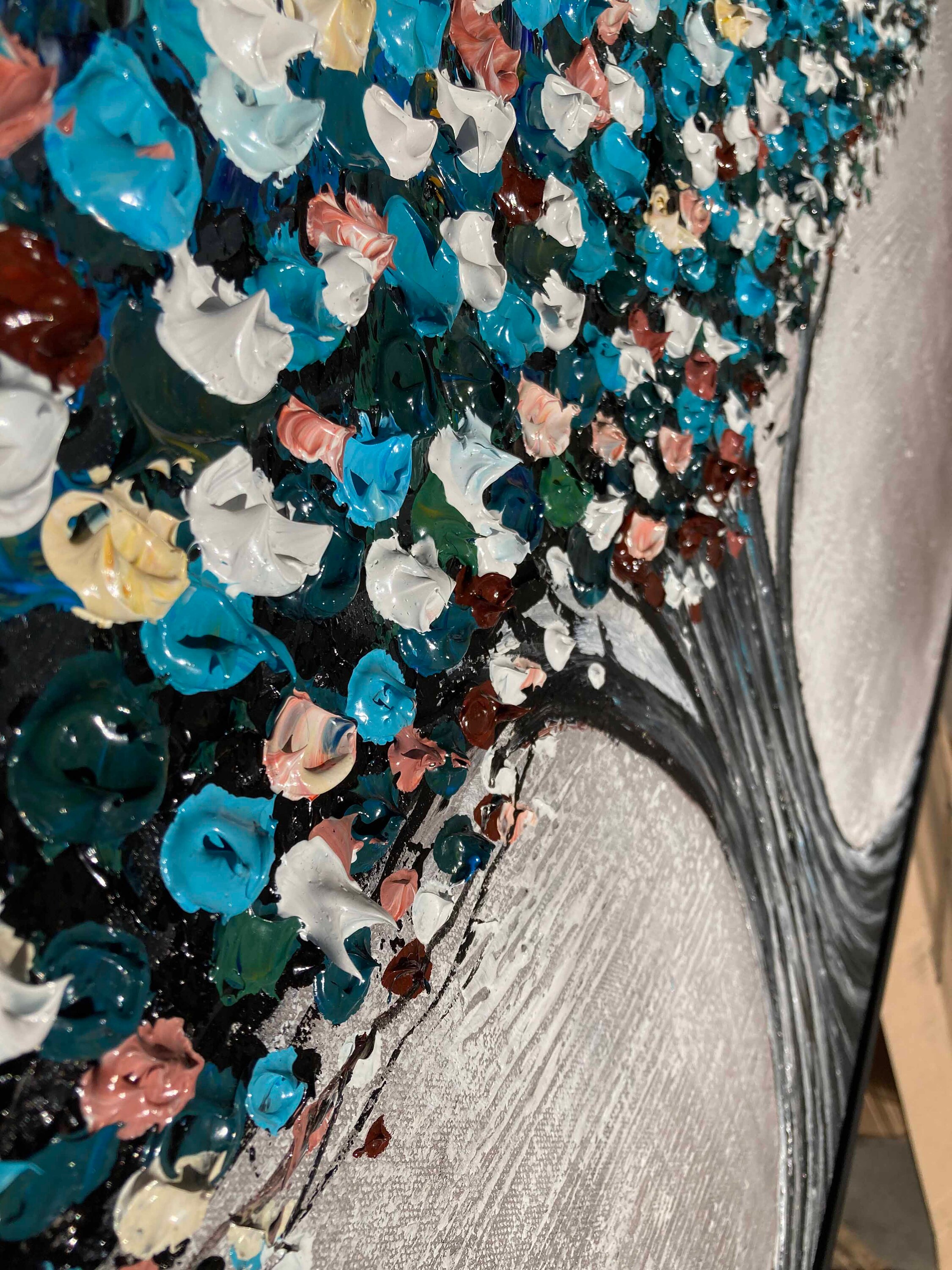 Extra Large Wall Art Abstract Tree Art Tree Painting Colorful | Etsy