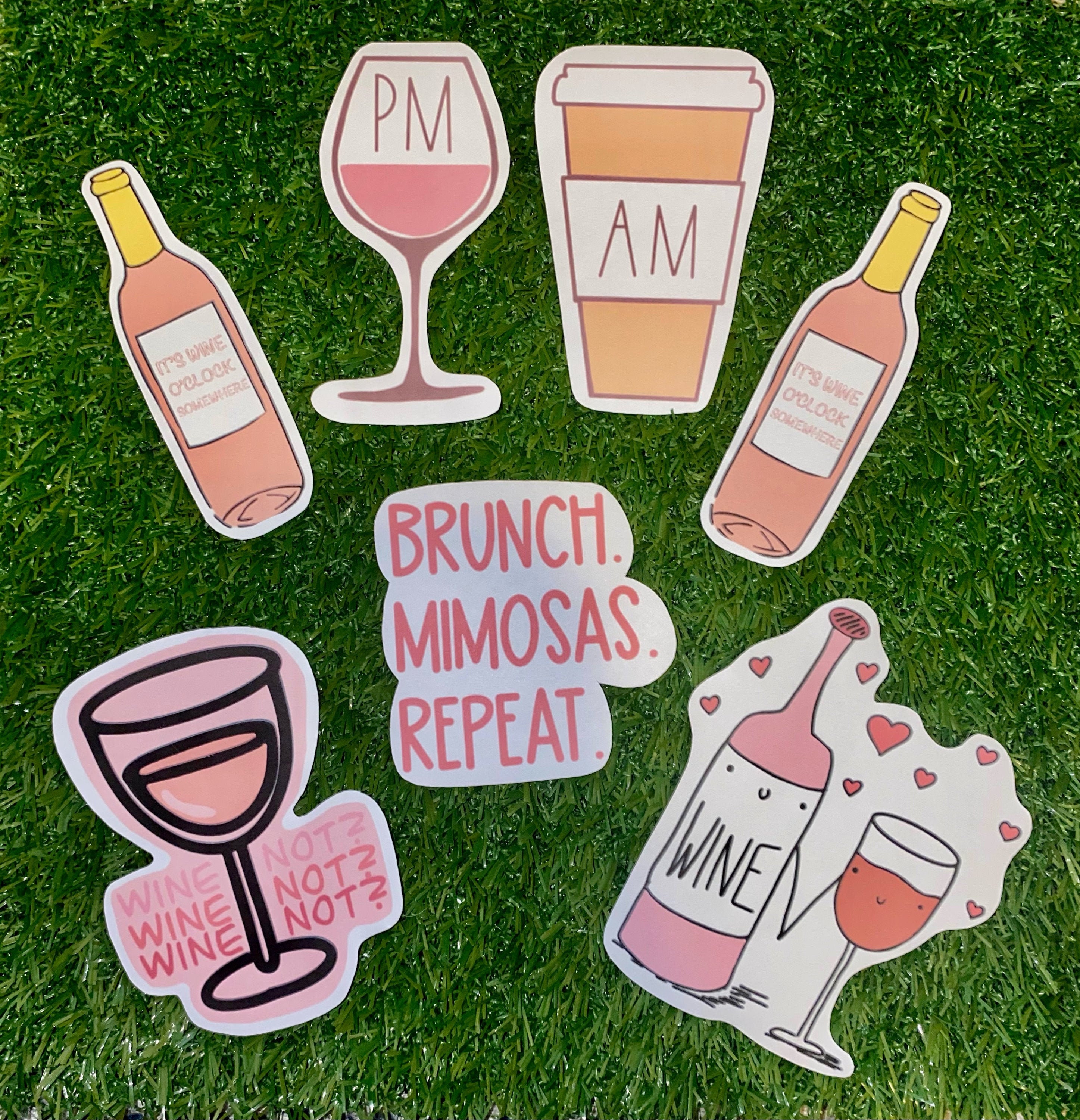 Aesthetic Wine Stickers Funny Cute Wine Red Wine White Etsy