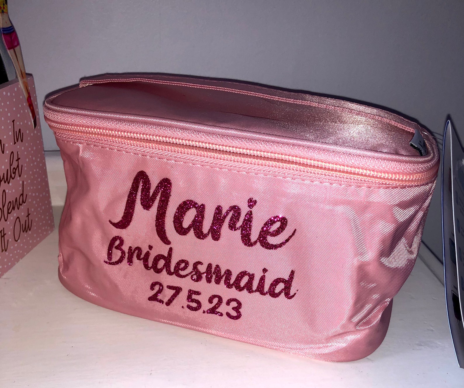 Personalised vanity case /make up bag / cosmetics. brushes. Etsy