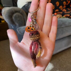 COZY DAYS, Halloween, accessories, Meep, keychain, knitted keychain, AbiNormal Creations, handmade, cute, kawaii, Halloween gifts