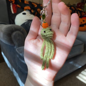 SEWN-UP MONSTER, Halloween, accessories, Meep, keychain, knitted keychain, AbiNormal Creations, handmade, cute, kawaii, Halloween gifts