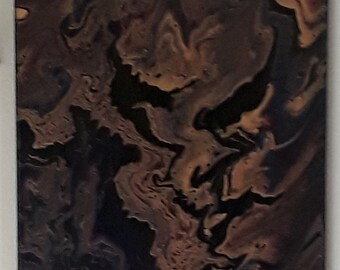 Subtle Elegance Acrylic pour painting on 16 x 20 stretched canvas