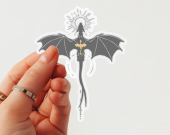 Fourth Wing Sticker, Dragon Book Sticker, Bookish Merch, Romantasy Reader, Tairn Sticker, Gift for readers, Book Lover Gifts, bookworm gifts