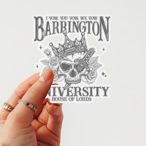 Barrington University Vinyl Book Sticker, The Ritual Bookish Sticker, Book Sticker for Kindle, Book Lover Gifts, Bookworm Gifts, reader gift