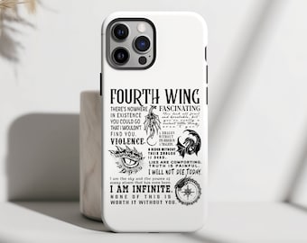 Fourth Wing Phone Case, Dragon Rider phone case, Book Phone Case, Book Lover Gift, Gift for Readers, Book Quote Case, Romantasy, Booktok
