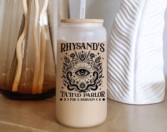 Rysand Glass Tumbler, ACOTAR Iced Coffee Cup, Book Lover Gift, Fantasy Genre Coffee Mug, SJM Merch, High Lord Cup, Booktok, Romance Reader