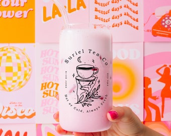Suriel Tea Co Iced Coffee Cup, ACOTAR Cup, Gift for her, him, Fantasy Lover, A Court of Thorns and Roses Swag