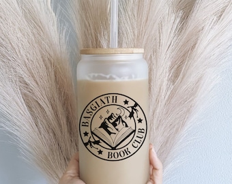 Basgiath Book Club Glass Tumbler, Iced Coffee Cup, Book Lover Gift, Fantasy Genre Coffee Mug, Fourth Wing Cup