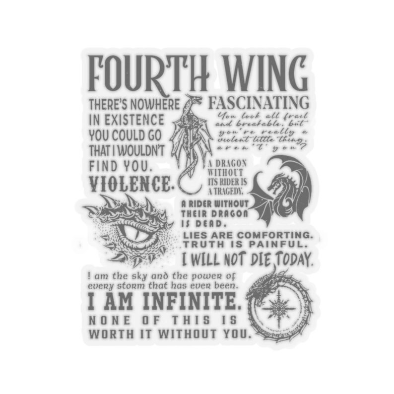 Fourth Wing Sticker, Fourth Wing Quote Sticker, Basgiath War College, Dragon Rider Sticker, Bookish Sticker, Gift for her, book lover image 7