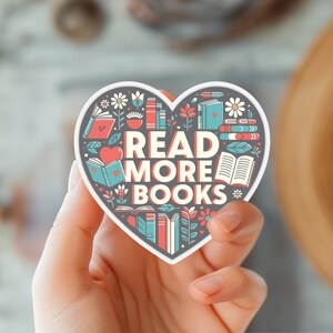Read More Books Sticker, Book Sticker, Bookish Merch, Book Lover Gift, Gift for Readers, Gift for her, daughter, teacher, librarian, friend