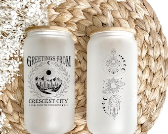 Crescent City Glass Tumbler, Sarah J Maas Iced Coffee Cup, Book Lover Gift, Gift for readers, Gift for her, him, daughter, SJM Merch