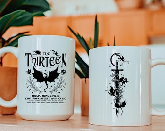 The Thirteen Mug, Throne of Glass Cup, From Now Until the Darkness Claims Us, Book Lover Gift, Gift for Fantasy Reader, Romantasy Gift