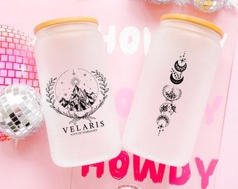 Velaris Glass Tumbler, ACOTAR Iced Coffee Cup, ACOTAR Merch, City of Starlight, Book lover gift, Bookish Cup, Fantasy Coffee Mug, SJM Merch