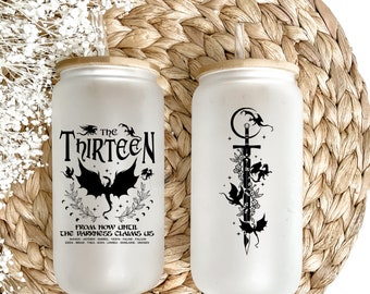 The Thirteen Glass Tumbler, Throne of Glass Iced Coffee Cup, Book Lover Gift, Gift for readers, Gift for her, him, daughter, SJM Merch