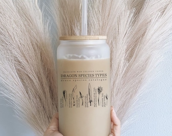 Fourth Wing Glass Tumbler, Iced Coffee Cup, Book Lover Gift, Fantasy Genre Coffee Mug, Dragon Tail Cup, Basgiath War College