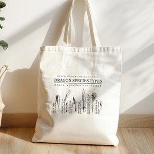 Fourth Wing Canvas Tote Bag: Dragon Species Catalogue