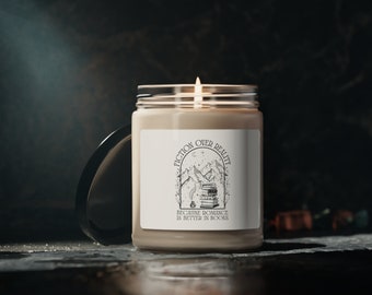Fiction over Reality Candle, Romance is better in books, Gift for book lover, Gift for her, best friend
