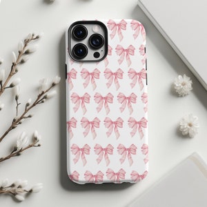 Coquette Phone Case, Pink Bow iPhone Case, Trendy phone case, Preppy, gift for her, daughter