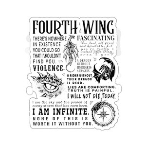 Fourth Wing Sticker, Fourth Wing Quote Sticker, Basgiath War College, Dragon Rider Sticker, Bookish Sticker, Gift for her, book lover image 8