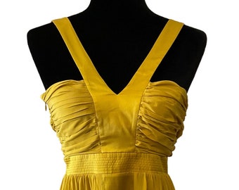 Vintage Silk Halter Dress: Y2K Gold Prom, Wedding, Party