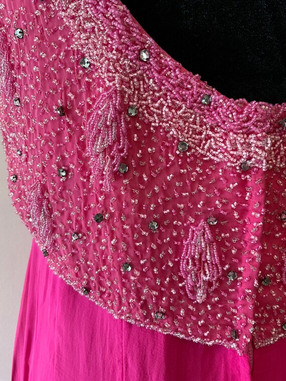 Vintage Silk Prom Gown-Stunning Silk Beaded Bride… - image 7