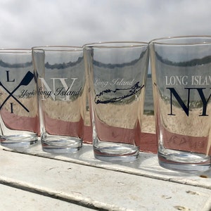 Vasos de pinta Long Island - Juego de regalo de 4