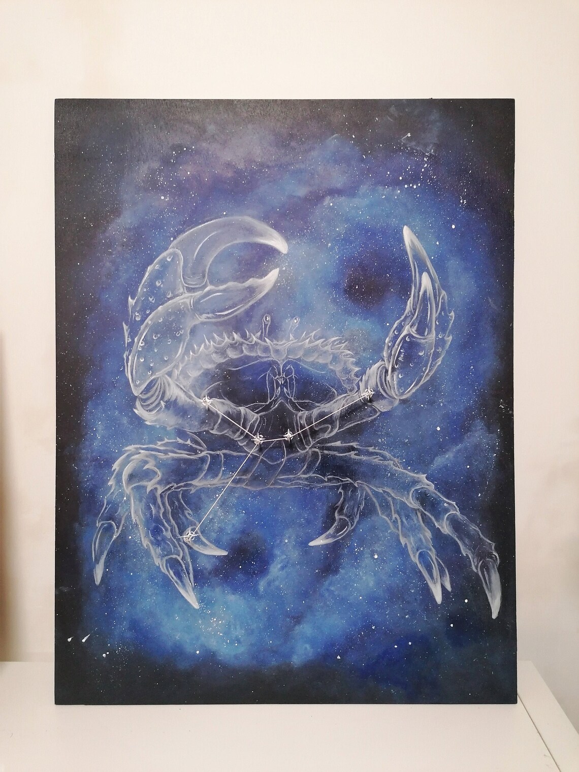 Cancer Zodiac Wall Art Original Painting Handmade Astrology | Etsy